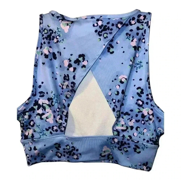 Nanette Lepore Vista Blue Open Back Crop Top, Large - Picture 4 of 6
